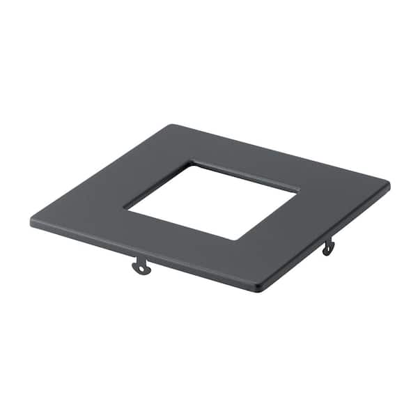 KICHLER Direct-to-Ceiling 4 in. Textured Black Decorative Square Ultra-Thin Recessed Light Trim