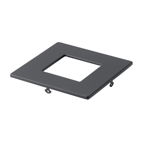 Direct-to-Ceiling 4 in. Textured Black Square Ultra-Thin Recessed Light Trim (1-Pack)