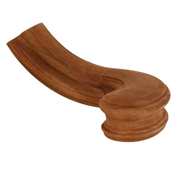 Stair Parts 7740 Unfinished Mahogany Left-Hand Turnout Stair Hand Rail Fitting