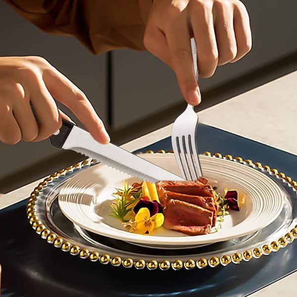 49-Piece Silver Cutlery Utensil Set  Organizer Rust Resistant Heavy Duty Stainless Steel Flatware Serving (Set for 8)