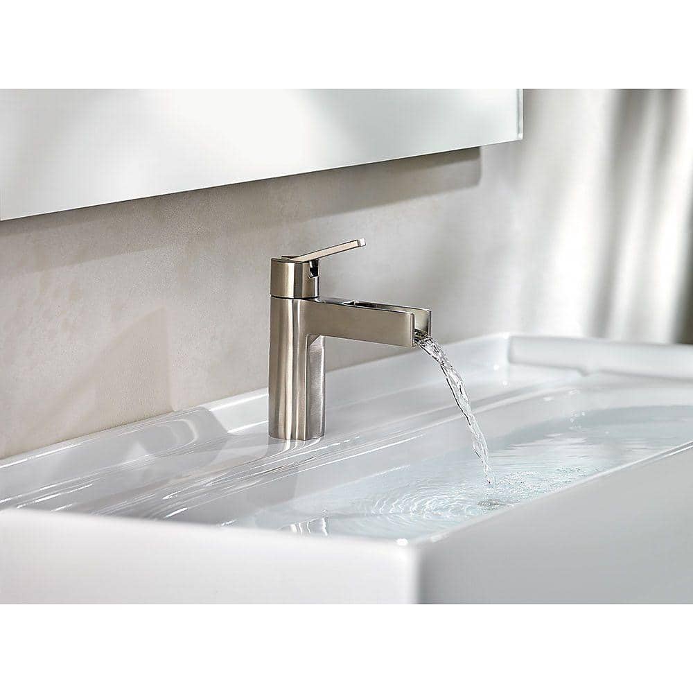 Vega Modern 7.66" Brushed Nickel Lever Handle Bathroom Faucet