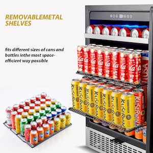 24 in. Built-in Beverage Center Single Zone 180-Cans Beverage Cooler Fridge in Stainless Steel