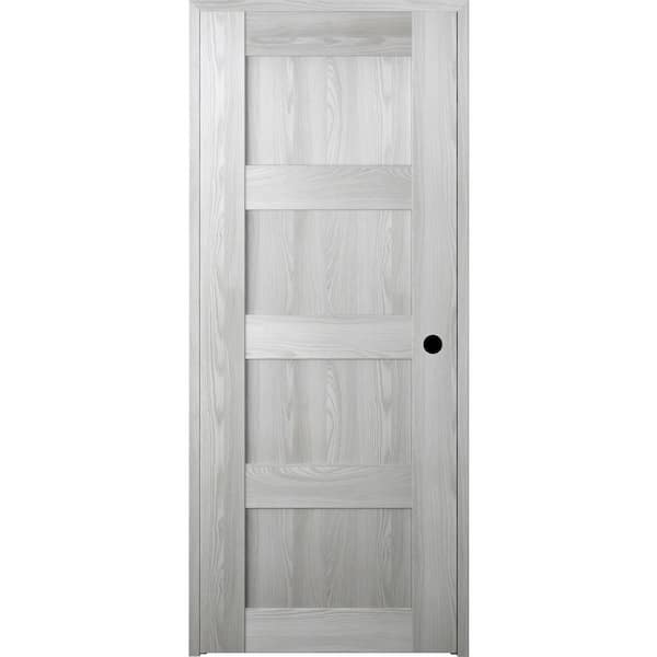 Unbranded 30 in. x 80 in. Vona Left-Handed Solid Core Ribeira Ash Textured Wood Single Prehung Interior Door