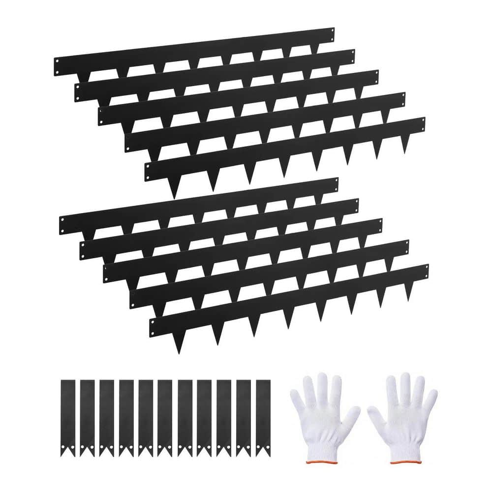 40 in. x 4.5 in. Flexible Galvanized Steel Garden Border Black Steel Edging 10-Pieces price history on PriceWatchPro