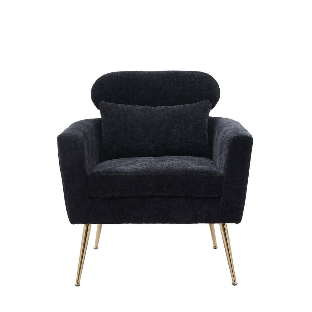 JASIWAY 29.5 in. W Black Chenille Single Sofa Side Chair J-W1298-008 ...