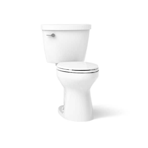 Cimarron 12 in. Rough In 2-Piece 1.28 GFP Single Flush Elongated Chair Height Toilet in White, Seat Not Included