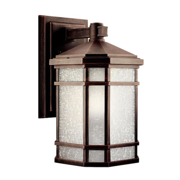 KICHLER Cameron 14.25 in. 1-Light Prairie Rock Outdoor Hardwired Wall Lantern Sconce with No Bulbs Included (1-Pack)