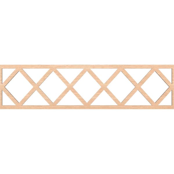 Ekena Millwork Wolford Fretwork 0.25 in. D x 47 in. W x 12 in. L Red Oak Wood Panel Moulding