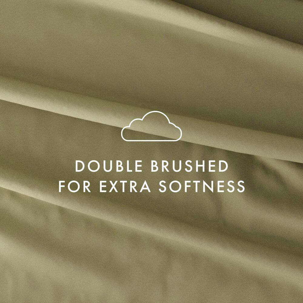 Sage Twin Microfiber 3-Piece Solid Sheet Set