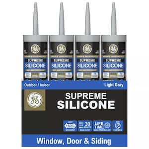 Supreme Silicone 2 10.1 oz. Window and Door Light Gray Silicone Caulk (12-Pack)