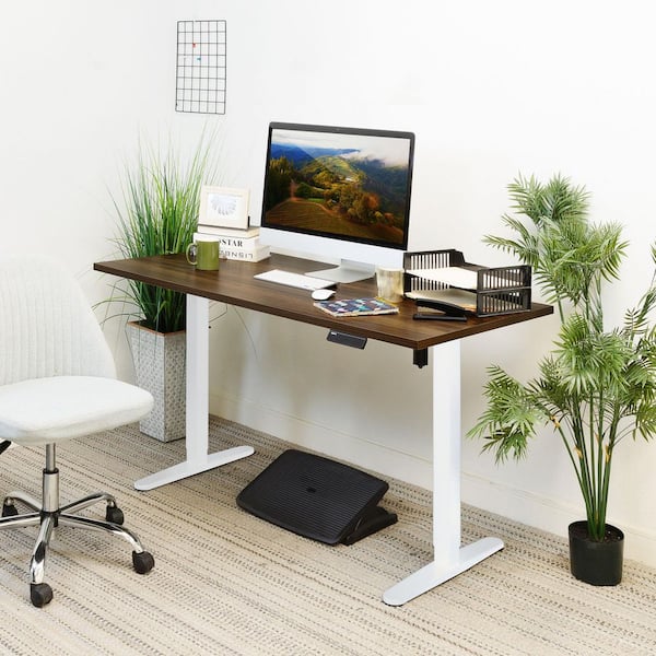 53 in. Single Motor Electric Standing Desk Base White