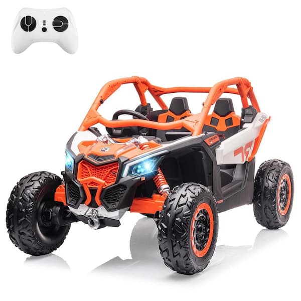 2-Seater Ride-On UTV For Kid age 3-8 years: 4WD, Remote Control, 2x24V Batteries, 4x200W Motors, 23 in. Seat, EVA Tires