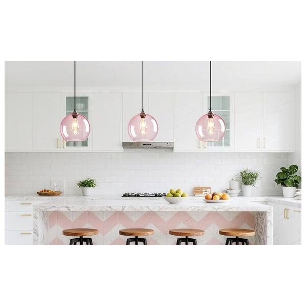ZHLWIN Home Lighting ‎60 Watts 1 Light 9. 84in Pink Glass Pendant