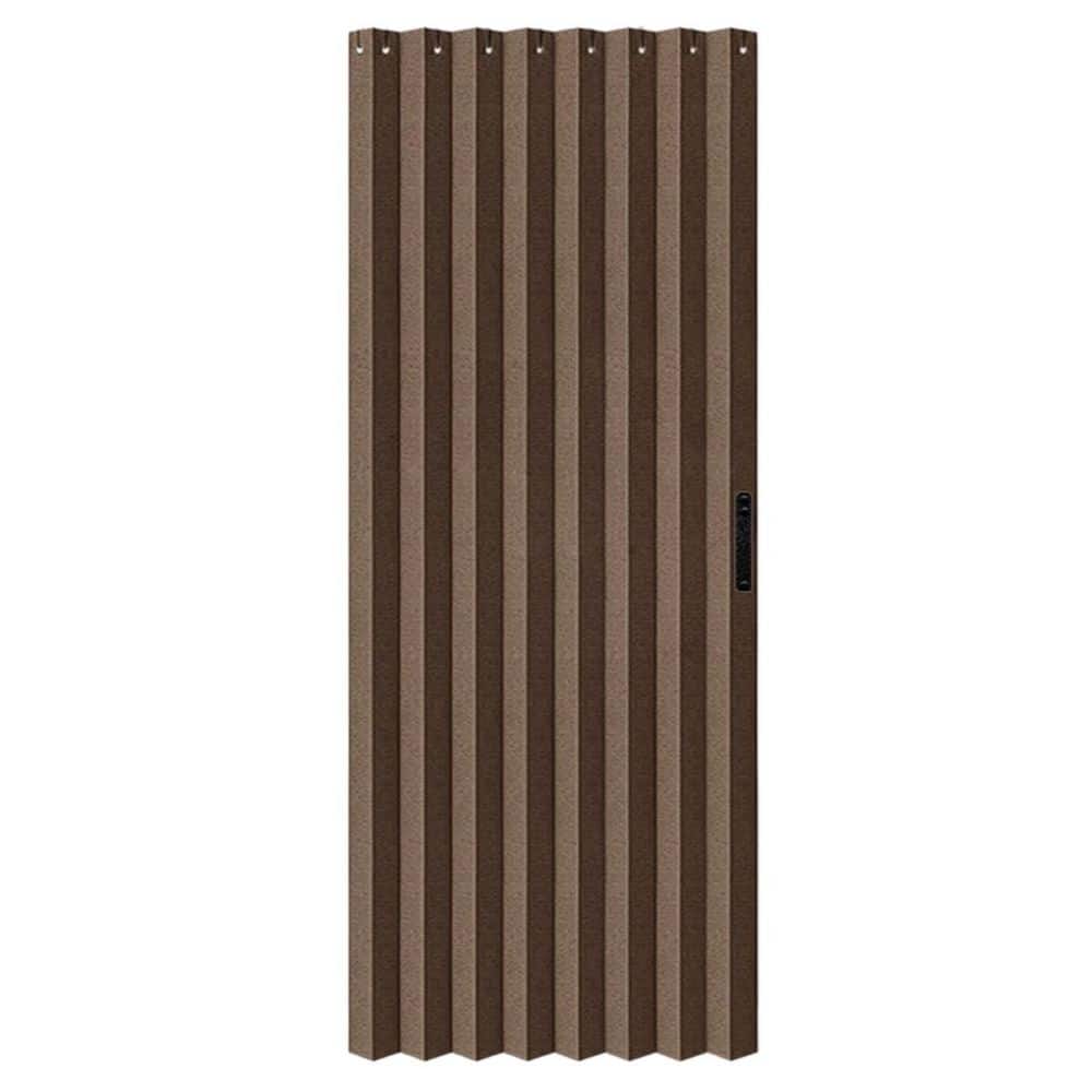 Helhom 1-Panel 39 in. x 78 in. Brown Polyester Plastic Accordion