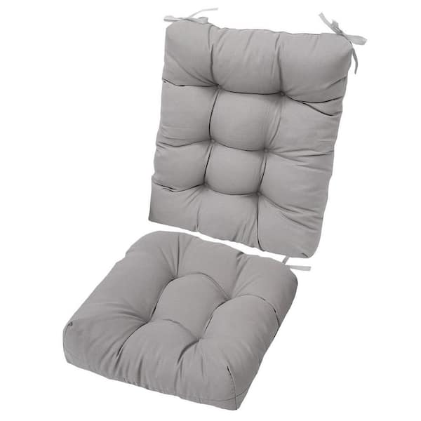 22.83 x 18.89 Replacement Rocking Chair Cushion, 1-Piece Back Cushion and 1-Piece Seat CushionUpper, And Seat Sets, Grey