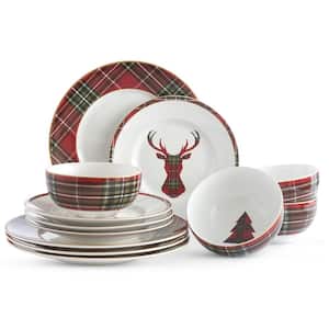 12-Piece Wexford Red Porcelain Dinnerware Set (Service for 4)