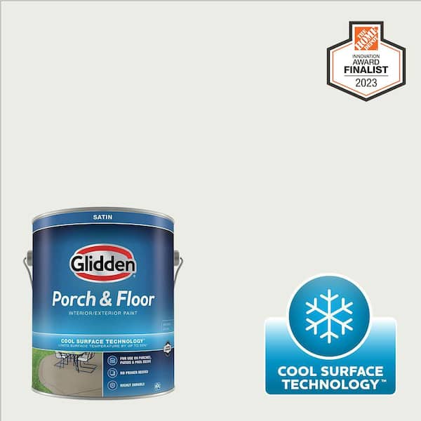 Glidden Porch and Floor 1 gal. PPG0998-1 Cotton Tail Satin Interior/Exterior Porch and Floor Paint with Cool Surface Technology