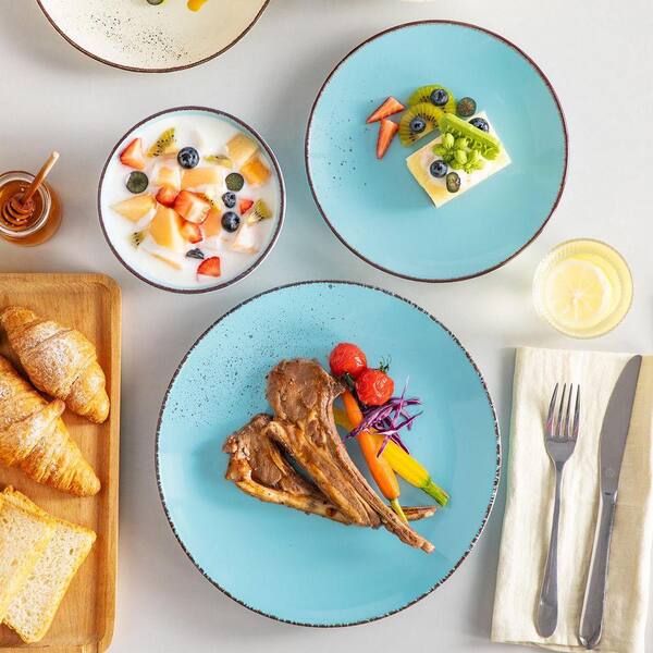 vancasso 12-Piece Multi-color Stoneware Dinnerware Set Service for
