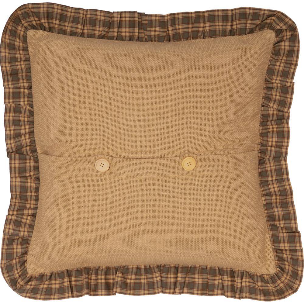 Cedar Ridge Tan Green Burlap Cotton Square Pillow