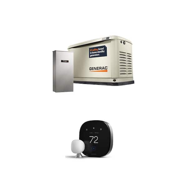 22000-Watt Dual Fuel Standby Generator with 200-AMP Transfer Switch and Smart Thermostat with Air Quality Monitor