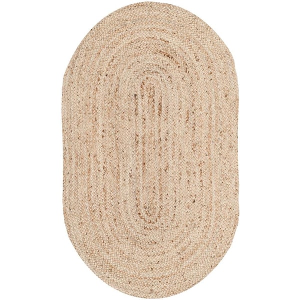 SAFAVIEH Cape Cod Natural 3 ft. x 5 ft. Oval Solid Area Rug