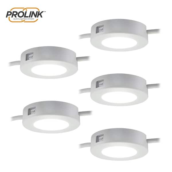 ULTRA PROGRADE ProLink Plug-in LED Under Cabinet Puck Lights (5-Pack)