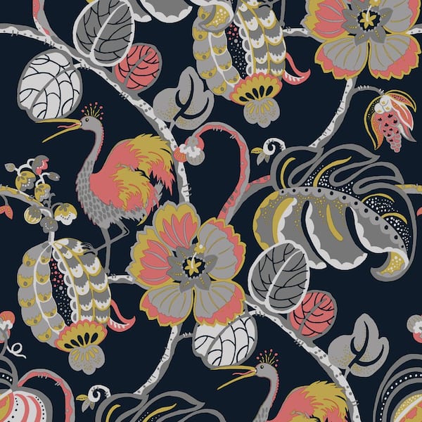 Tempaper Really Rouge Tropical Fete Vinyl Peel and Stick Removable Wallpaper Sample