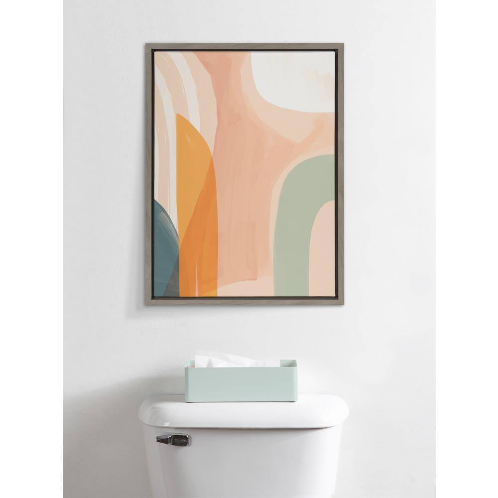 Sunrise Over Marrakesh Abstract Canvas Wall Art with Gray Frame