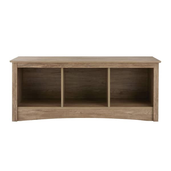 Prepac 20 in. H x 48 in. W x 15.75 in. D Gray Wood 3-Cube Organizer