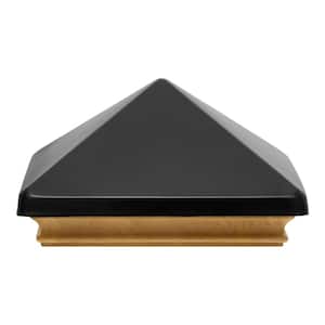 6 in. x 6 in. West Indies Miterless Post Cap with Black Stainless Pyramid