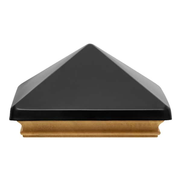 Protectyte 6 in. x 6 in. West Indies Miterless Post Cap with Black Stainless Pyramid