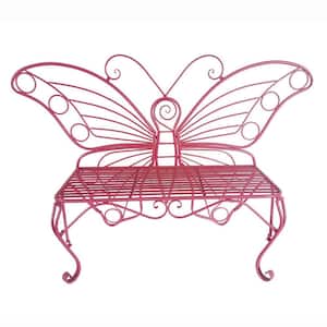 Pink Metal Butterfly Bench: Enchanting Outdoor Charm