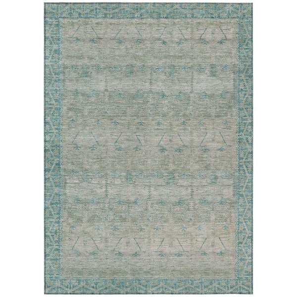 Chantille Machine Washable Indoor/Outdoor Abstract ACN2724 Teal 10 ft. x 14 ft. Area Rug