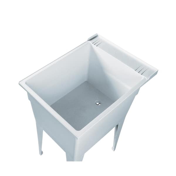 RUGGED TUB 18 in. x 24 in. Granite Freestanding Utility Laundry Sink with Pullout Faucet