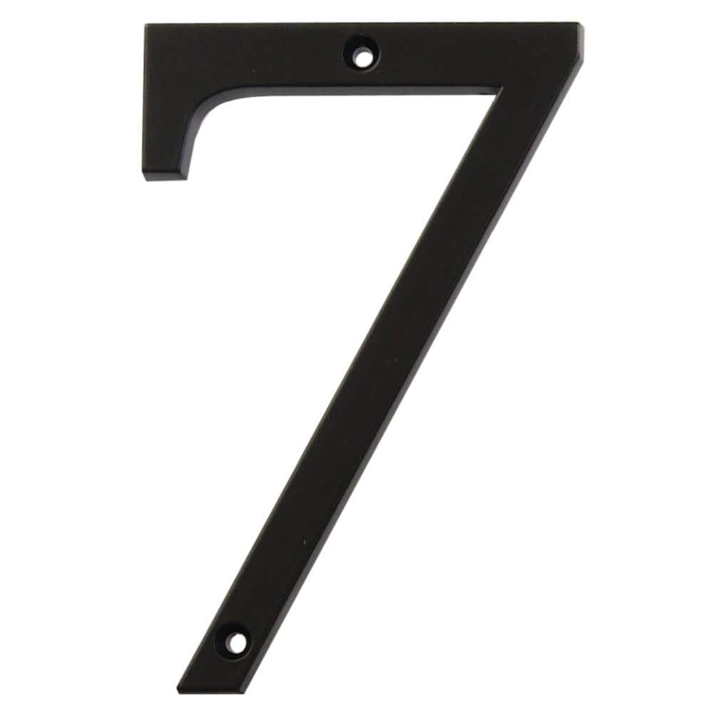 4-Inch Black Zinc Alloy Modern House Number 7