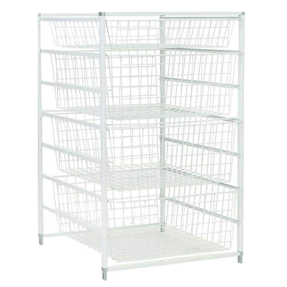 UPC 075381062015 product image for ClosetMaid 30 in. H x 18 in. W White Steel 4-Drawer Wide Mesh Wire Basket | upcitemdb.com