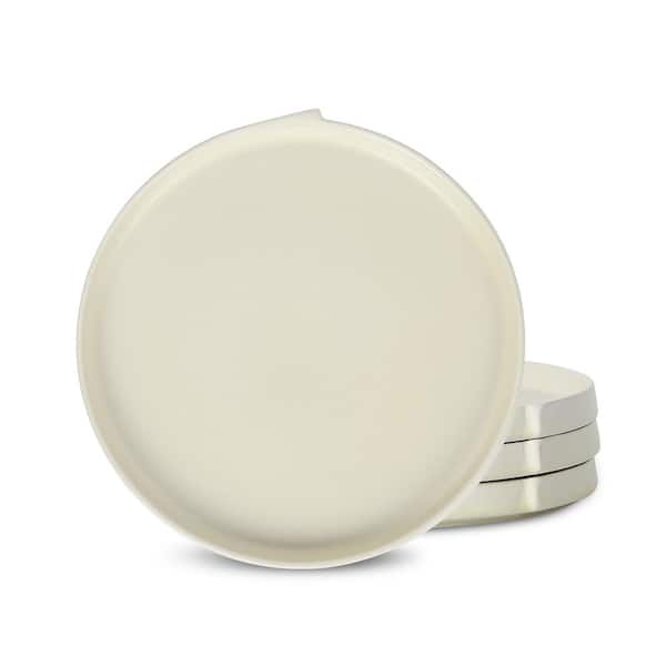 STONE LAIN Bao 4-Piece Beige Stoneware Dinner Plate Set (Service for 4)