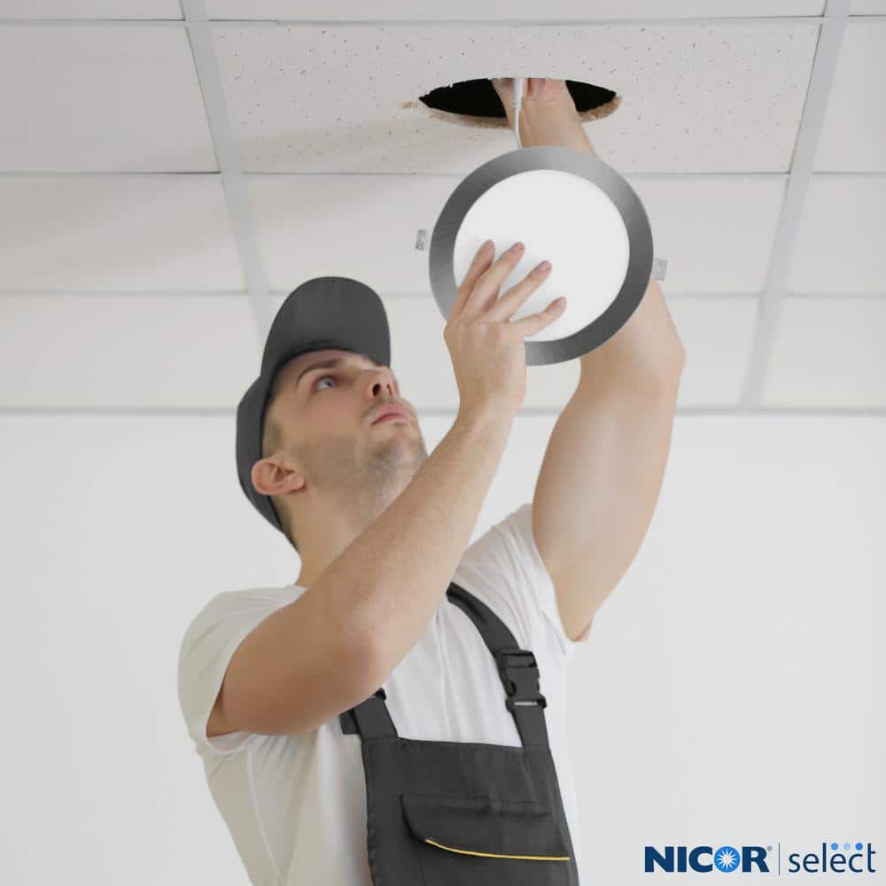 Nickel 4'' Round LED Canless Recessed Lighting Kit