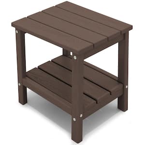 Coffee Rectangle Resin Outdoor Side Table