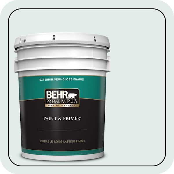 BEHR PREMIUM PLUS 5 gal. #ICC-92 Refreshed Semi-Gloss Enamel Exterior Paint & Primer