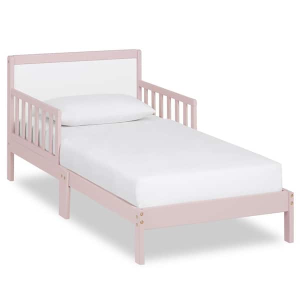 Dream On Me Brookside Blush Pink and White Toddler Bed