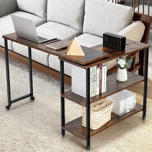 Side Table with Shelves on deals Wheels 28