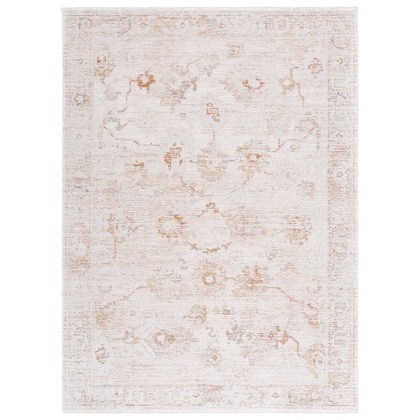 Romance 8 ft. x 10 ft. Ivory/Beige Rust Floral Oriental Area Rug