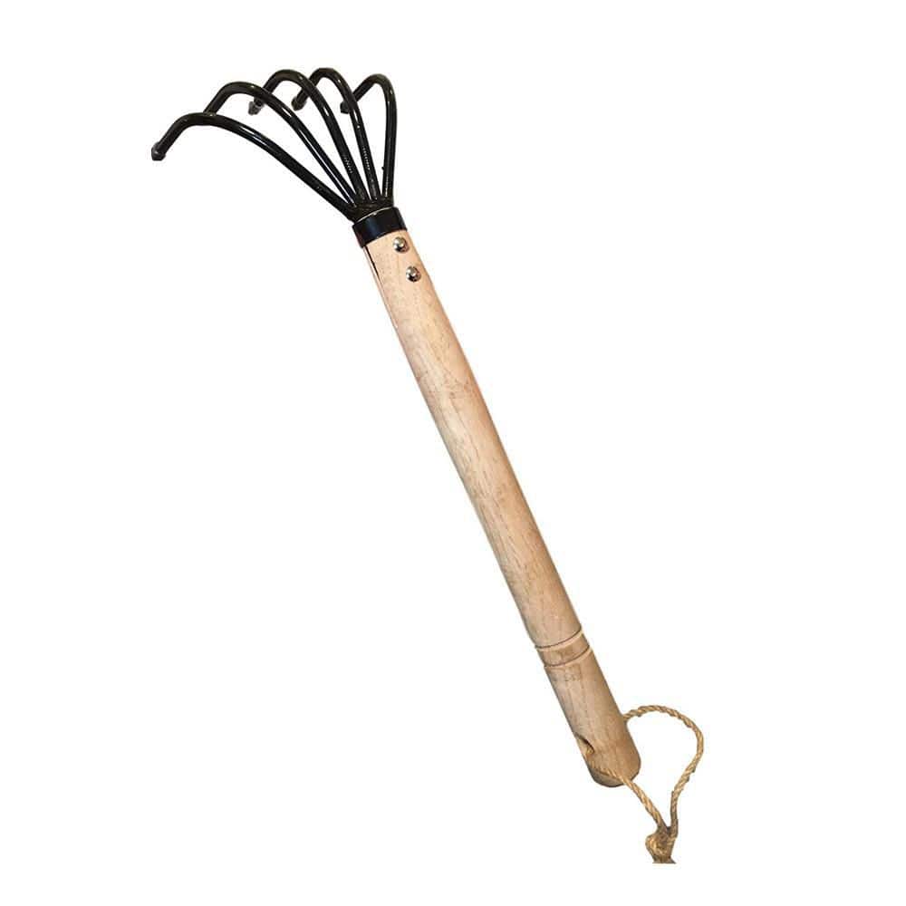 15 in. 5-Tine Rust Resistant Hand Rake Hand Cultivator with Claw Soil Tille