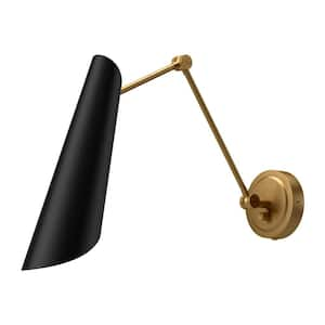 Gabriel 4-in 1 Light 60-Watt Aged Gold/Matte Black Vanity Light