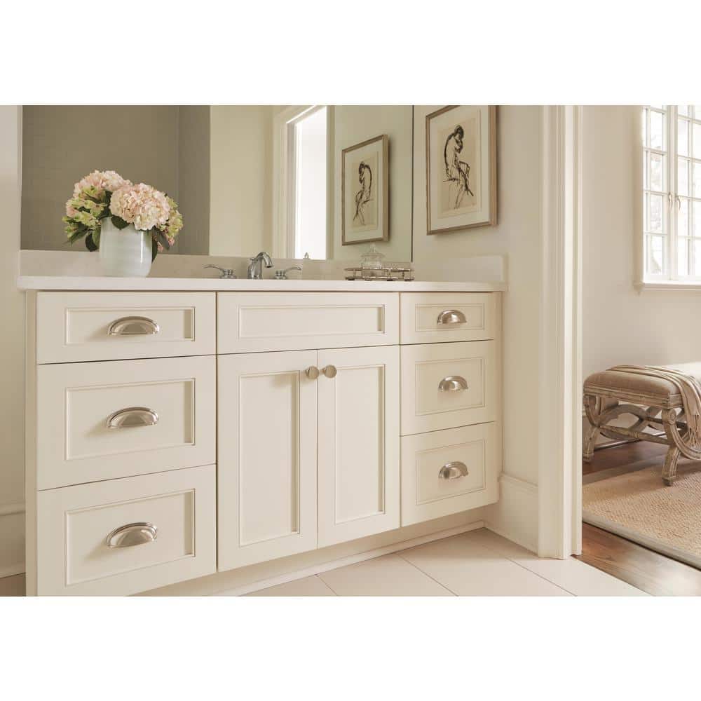 Polished Nickel Round Cabinet Knob with Mounting Hardware