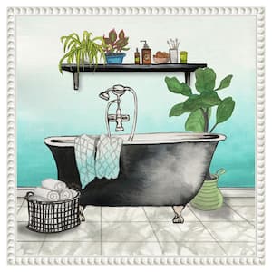 "Plant House Bath Square I" by Elizabeth Medley 1-Piece Floater Frame Giclee Home Canvas Art Print 16 in. x 16 in.