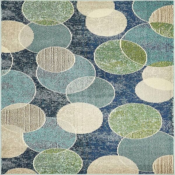 Unique Loom Chromatic Seaside Navy Blue 4' 0 x 6' 0 Area Rug