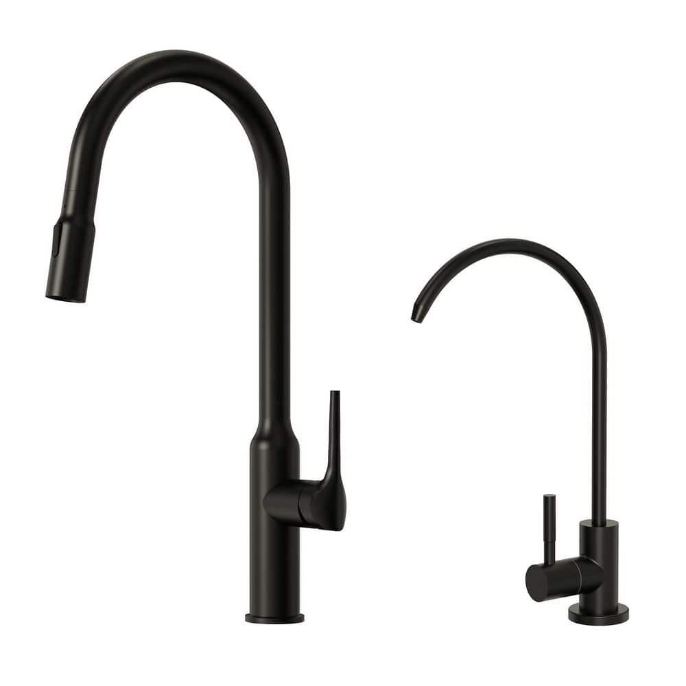 19.8 in. H Pull Down Kitchen Faucet with Filtered Water Faucet in Matte Black price history on PriceWatchPro