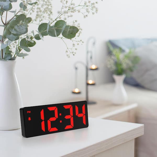 Equity by La Crosse 2 in. Red LED Digital Alarm Clock with Indoor